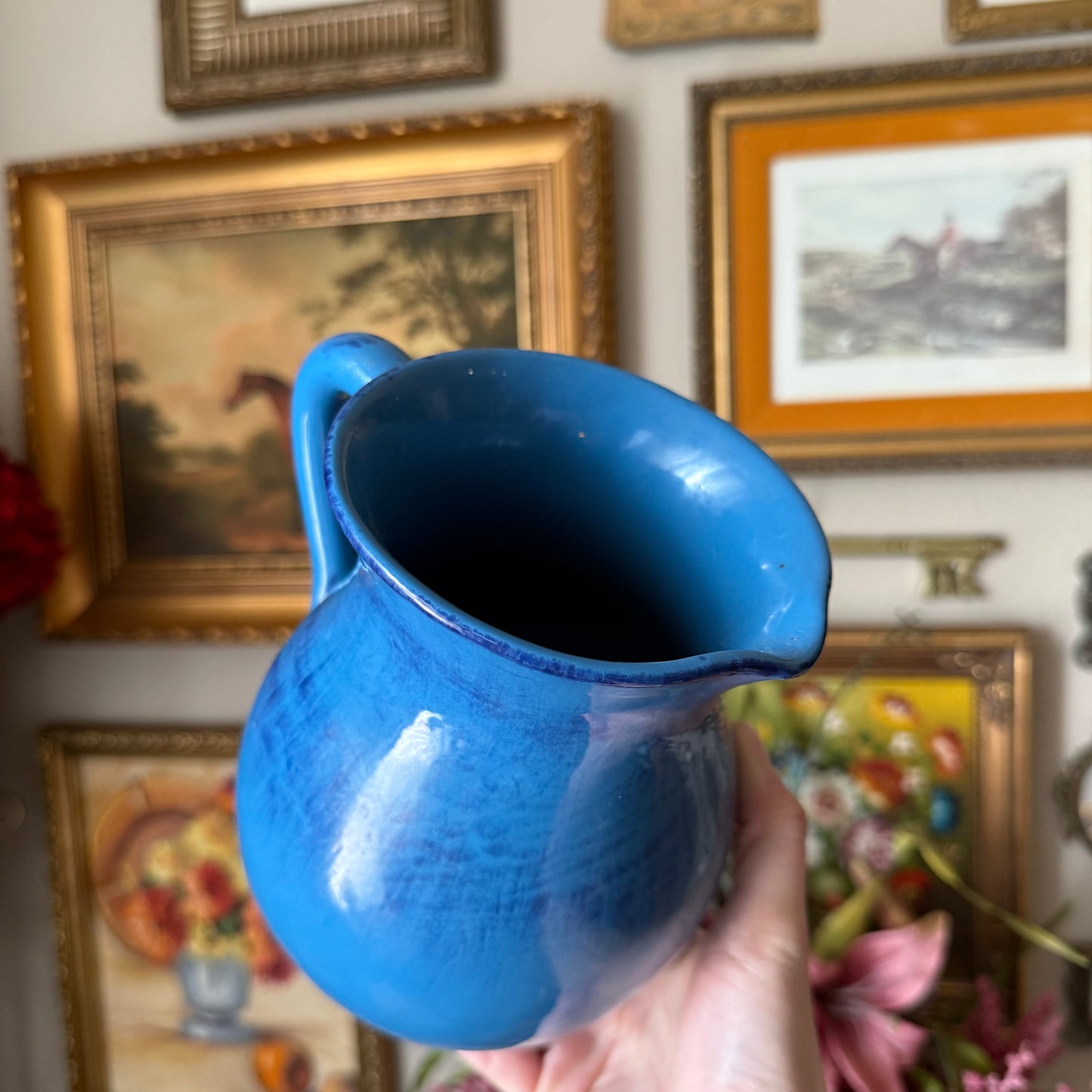 Italy Blue Glazed Pitcher