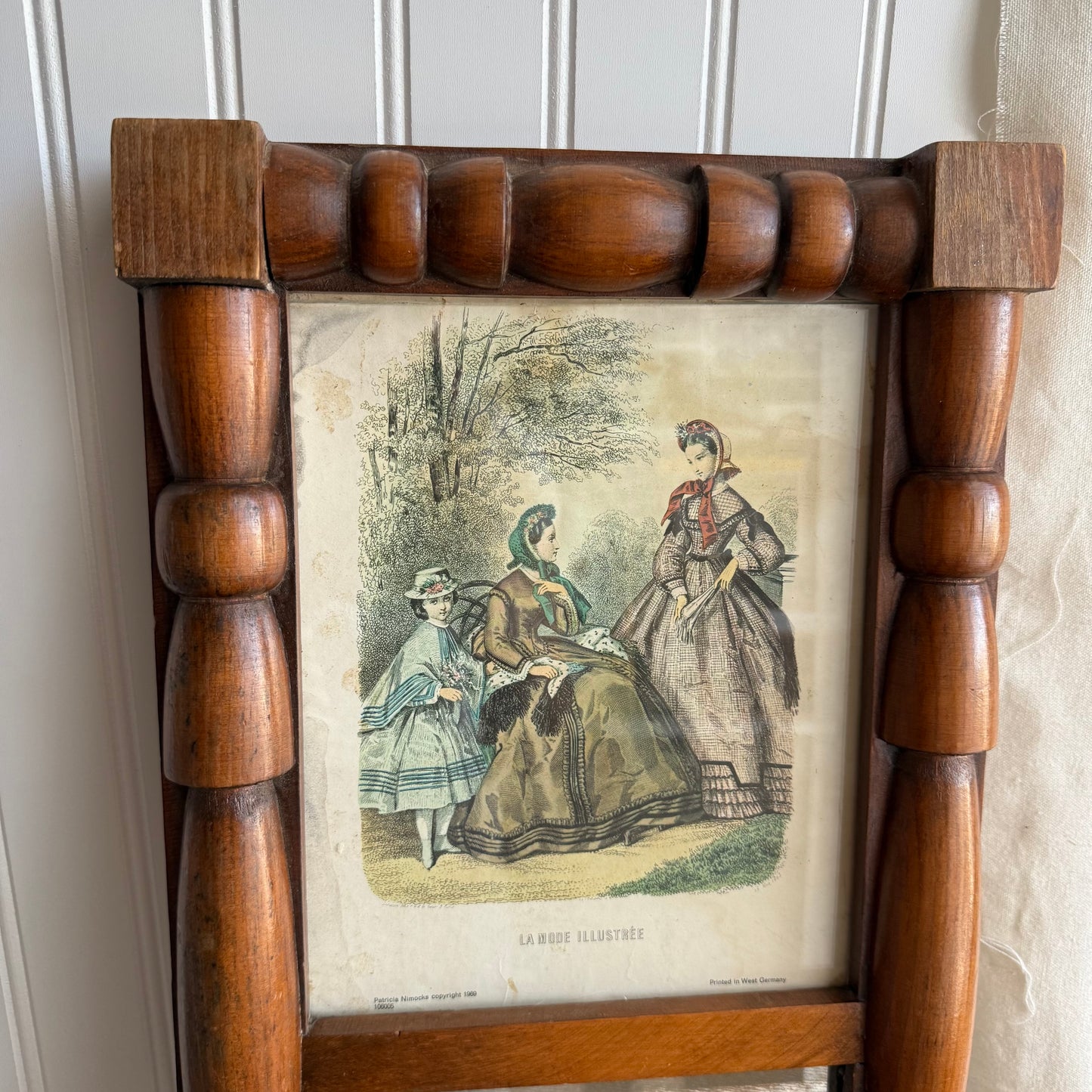 Vintage currier and Ives Ladies Print Mirror Framed