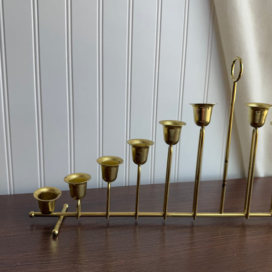 Vintage metal brass colored candleholder for 12