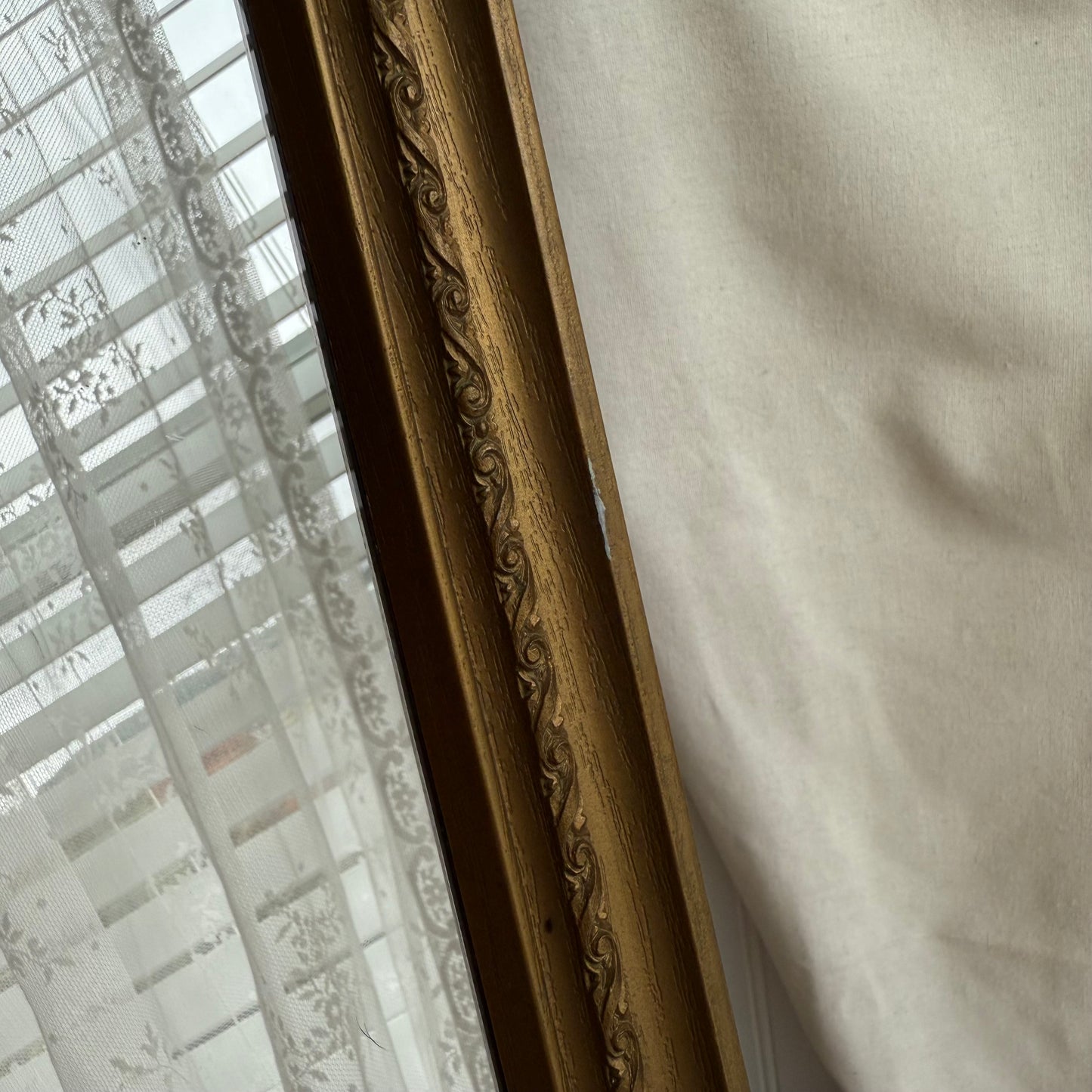 Vintage Gold Wall Hanging Accent Mirror Homco Home Interiors