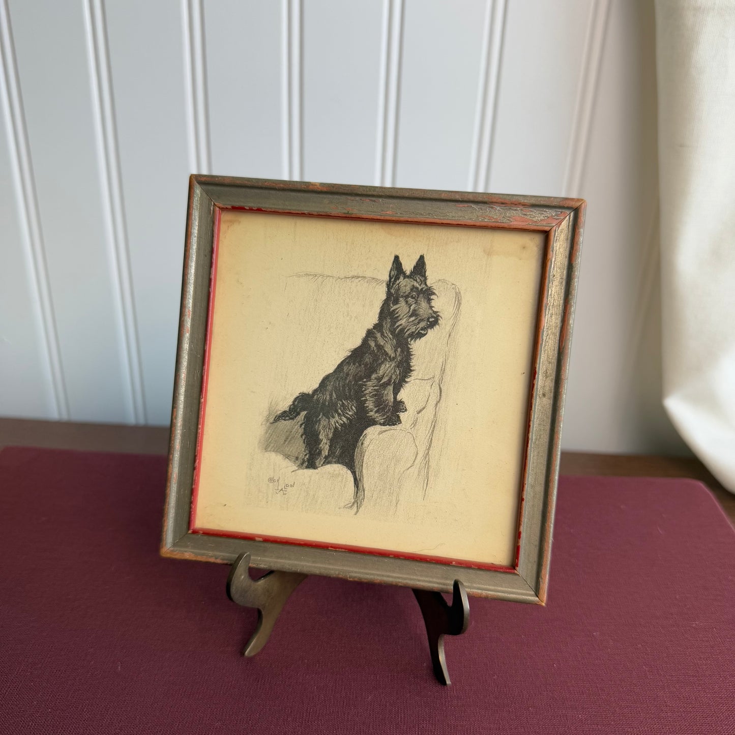 Vintage Dog Drawing signed Cecil Aldin