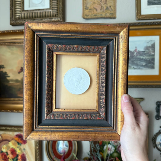 Vintage style framed plaster intaglio