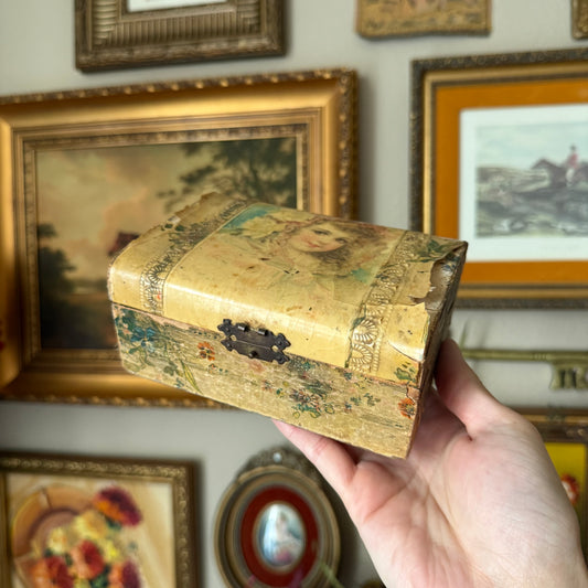 Antique Little Girl Jewelry Box