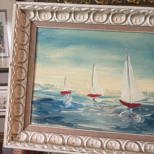 Vintage sail boat painting