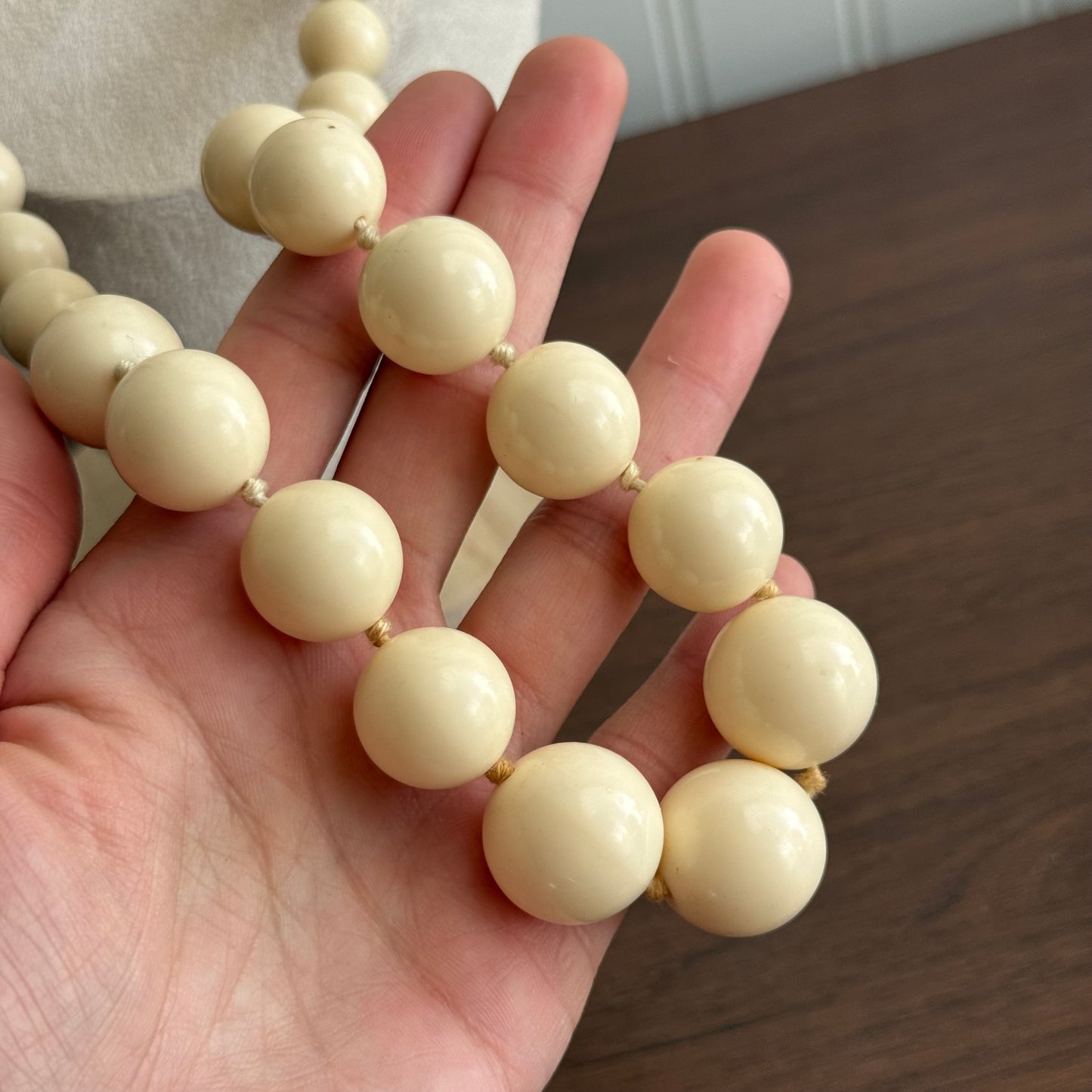 Vintage Ivory Faux Pearl Necklace