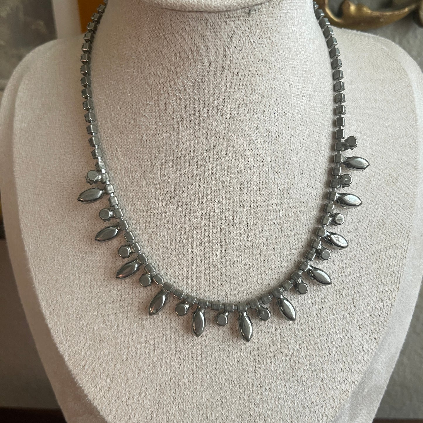 Vintage KRAMER Of New York Marquis and Round Rhinestones Choker Necklace