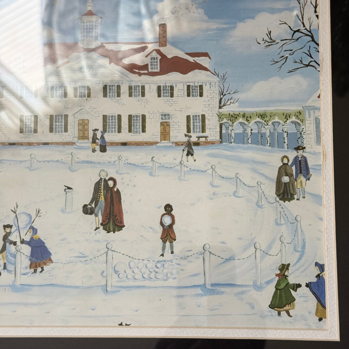 Vintage George Washington's Mount Vernon scenery Print Framed