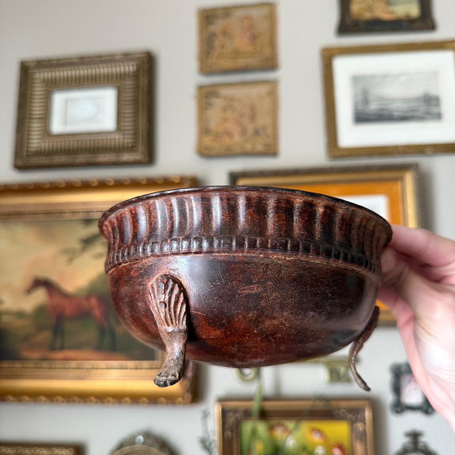 Vintage style metal tin bowl