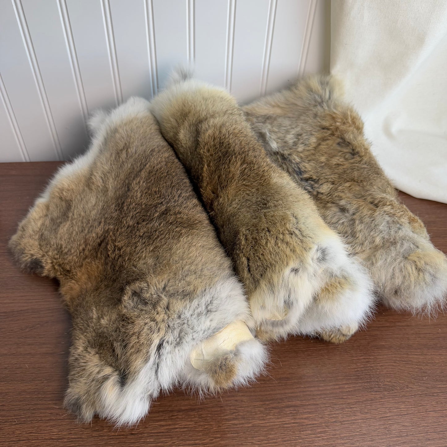 Set of 3 Rabbit Fur Pelts