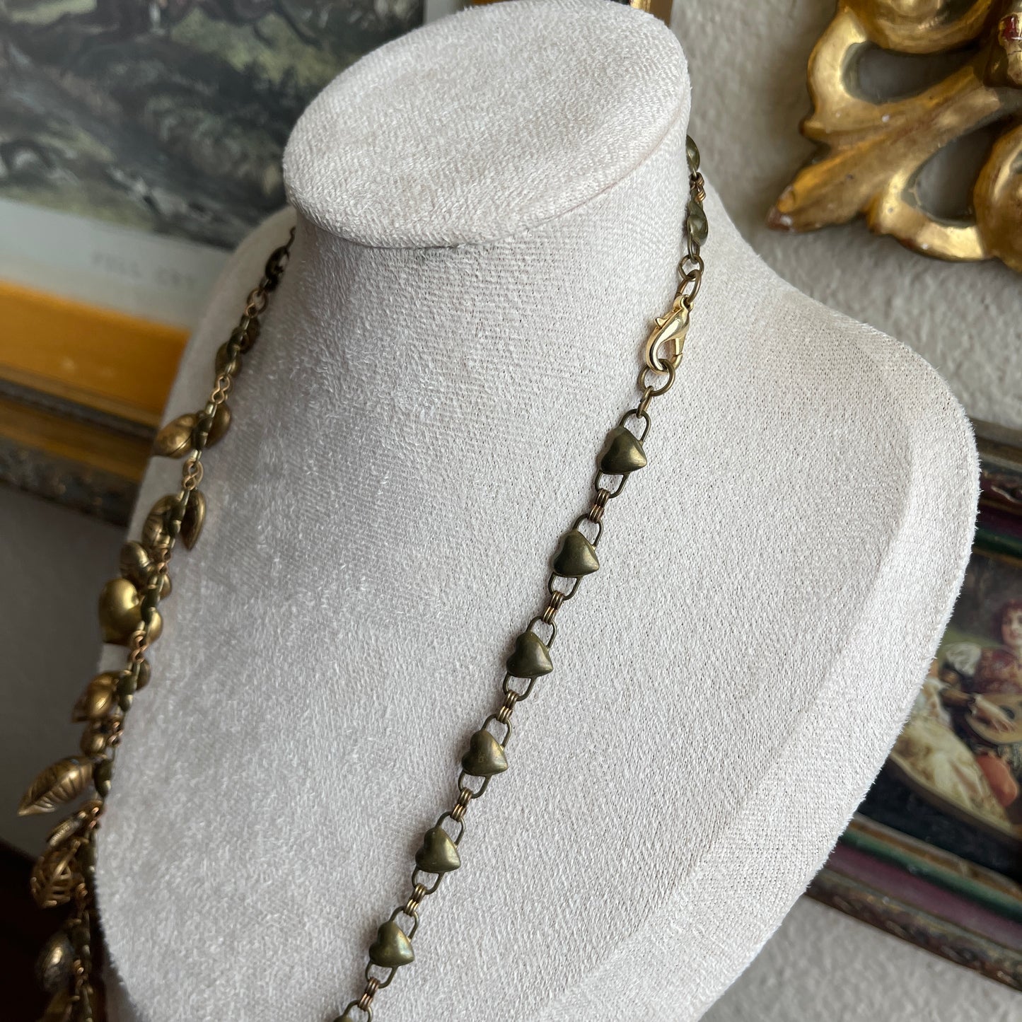 Vintage heart charms full necklace