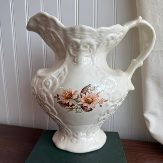 Porcelain flower Pitcher Jug in cream color