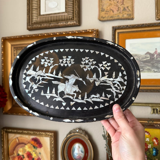 Chinese Oval Mother of Pearl Tray