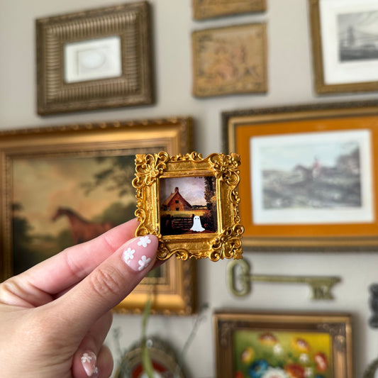 Vintage Style Resin ornate Mini ghost scenery art print Magnet