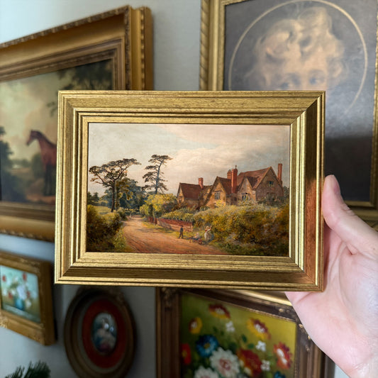 Vintage cottage home and garden landscape art Print home decor gallery wall