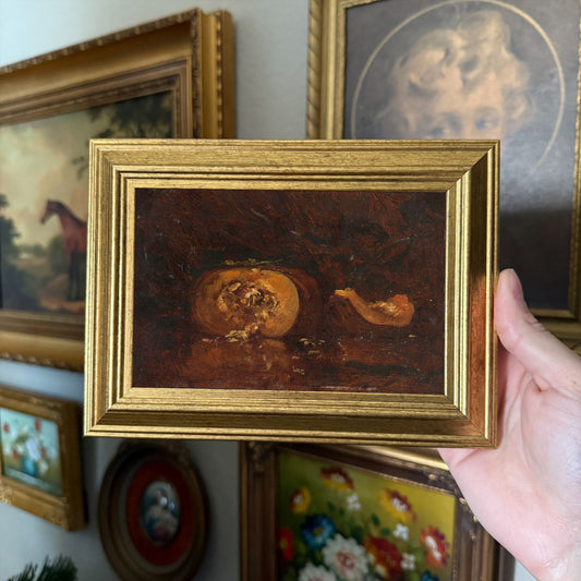Still Life Moody Pumpkin Art Print Framed gallery wall