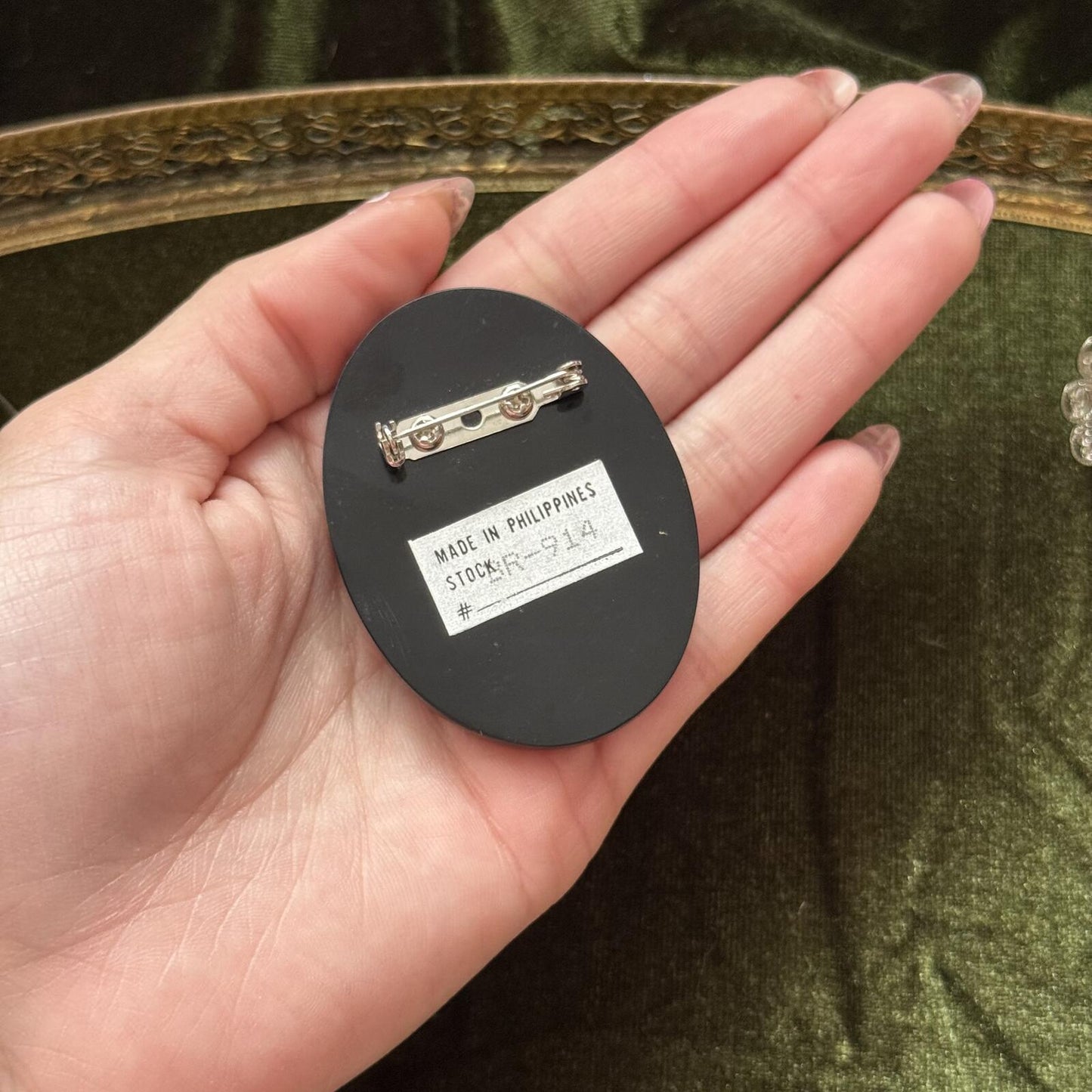 Vintage mother of pearl and abalone brooch