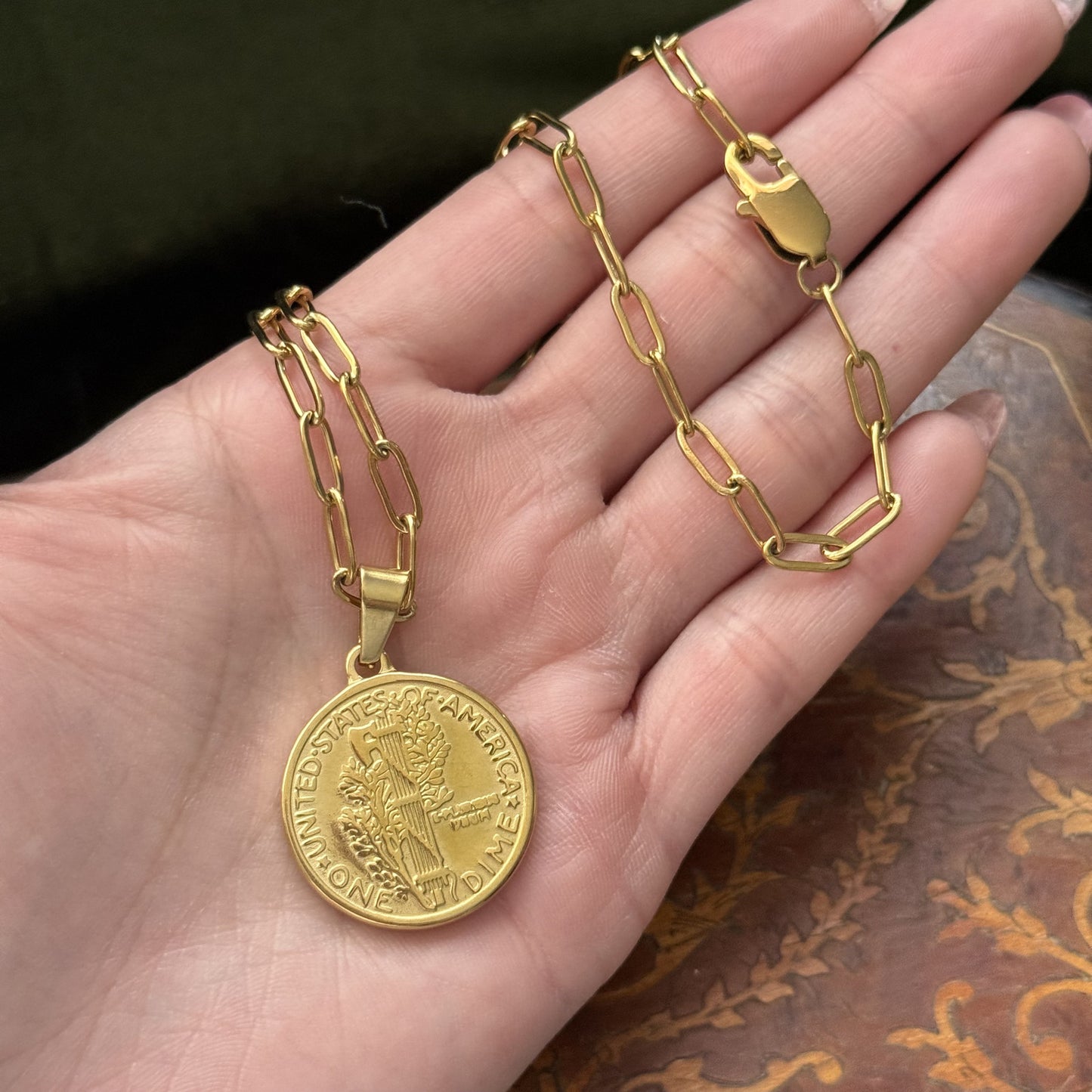 Vintage Style Coin Necklace Pendant