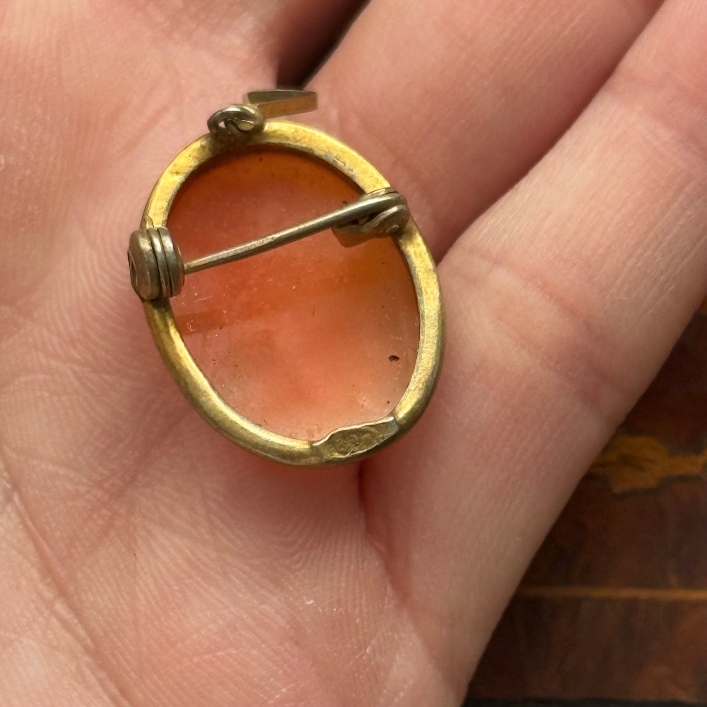 Vintage Shell Cameo Pendant Brooch