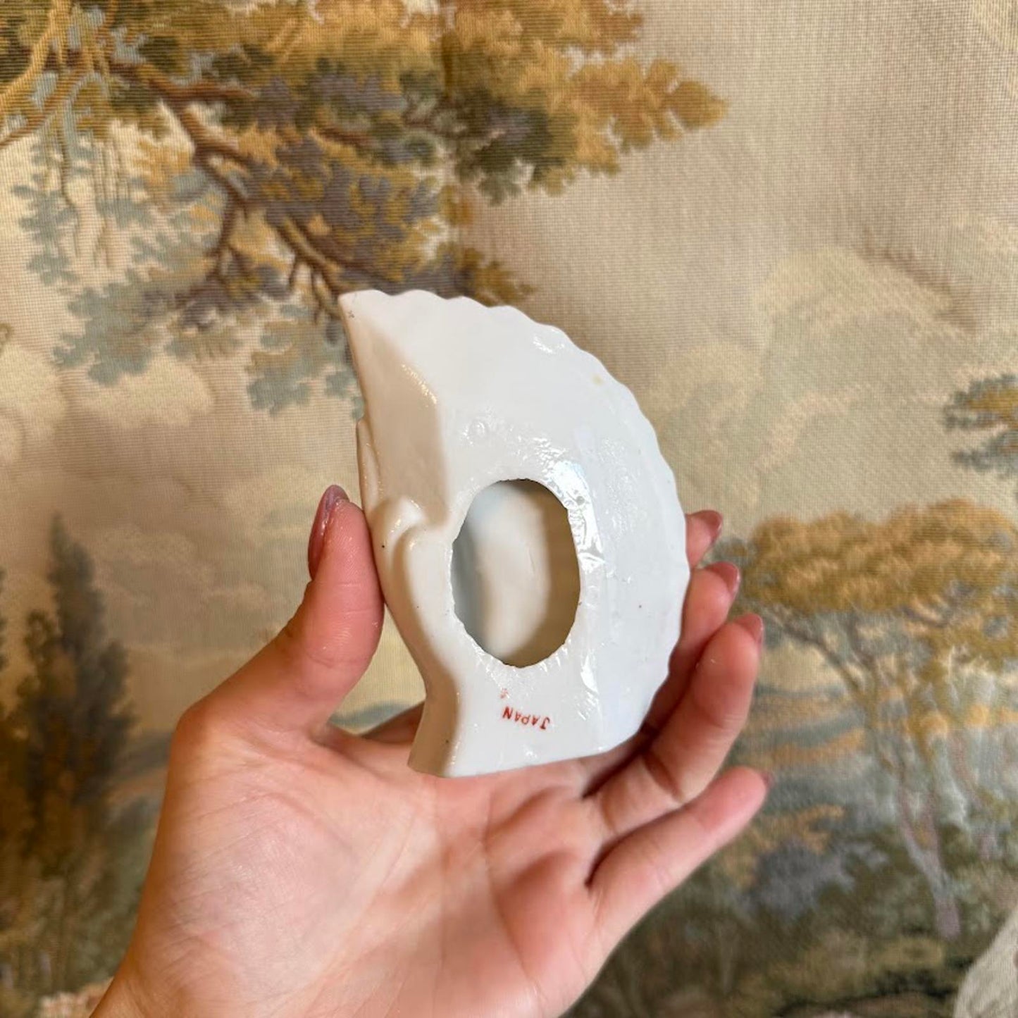 Vintage Mini Porcelain Hand & Fan Figurine