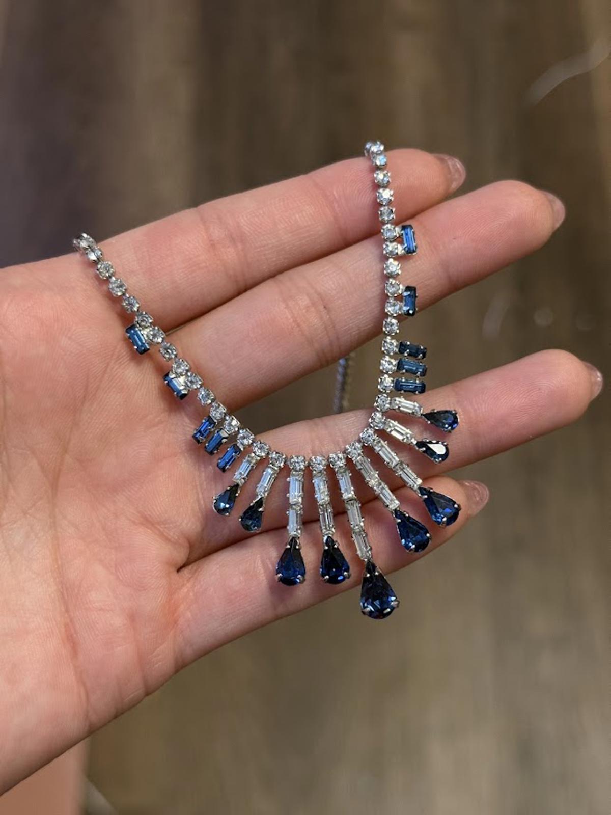 Vintage ALVA rhinestone statement necklace