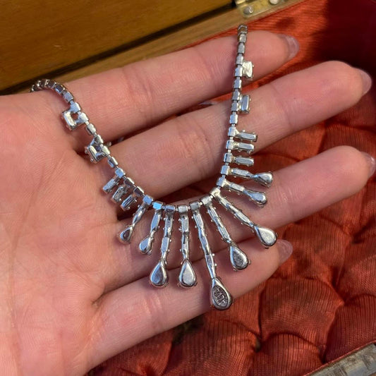 Vintage ALVA rhinestone statement necklace