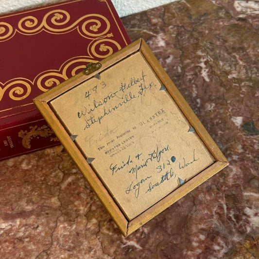 Vintage Wooden Frame with Print