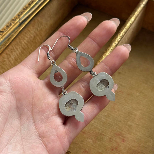 Vintage Sterling Silver shell Earrings