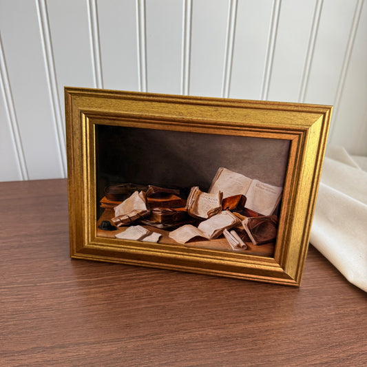 Stack of old books Still Life Art Print Gallery Wall