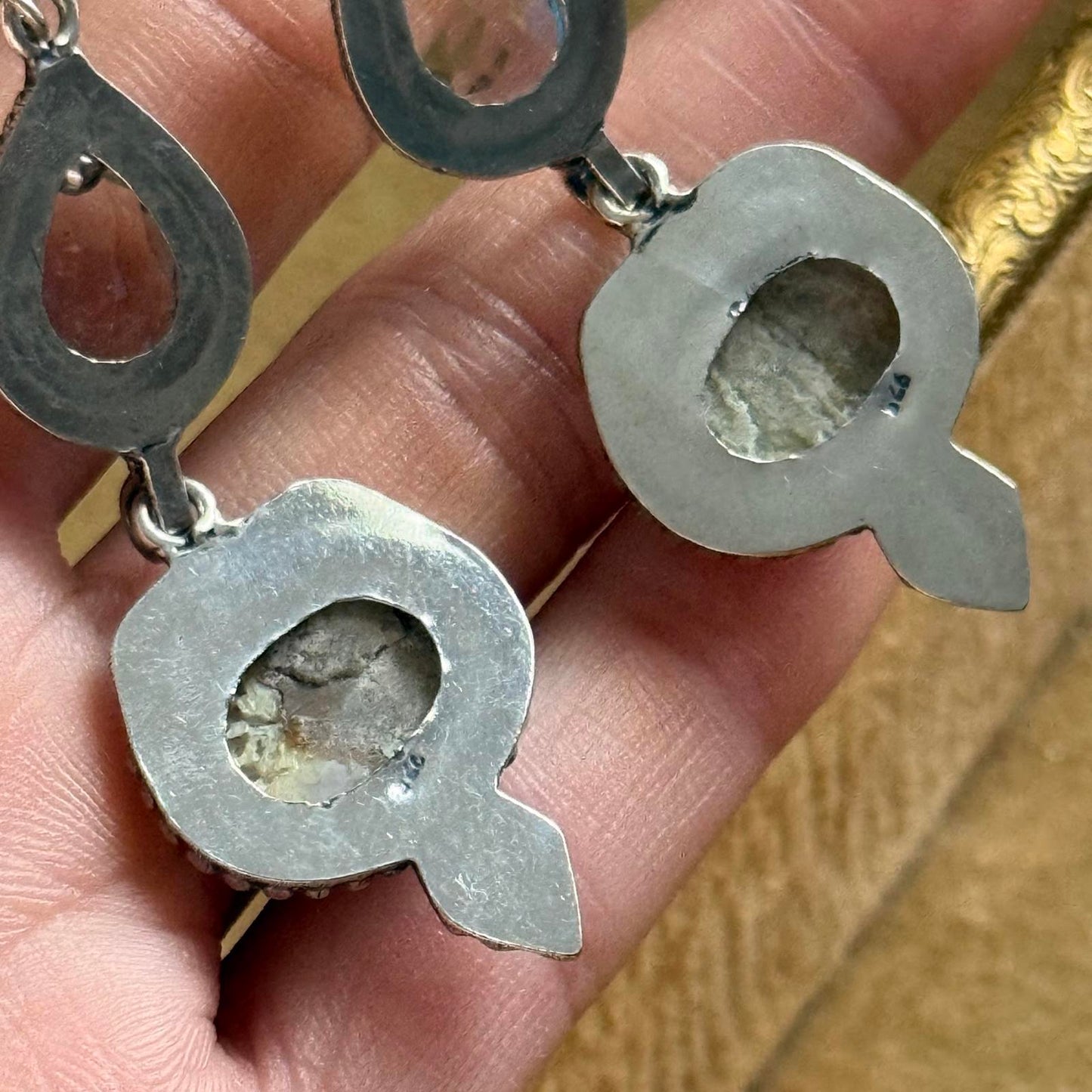 Vintage Sterling Silver shell Earrings