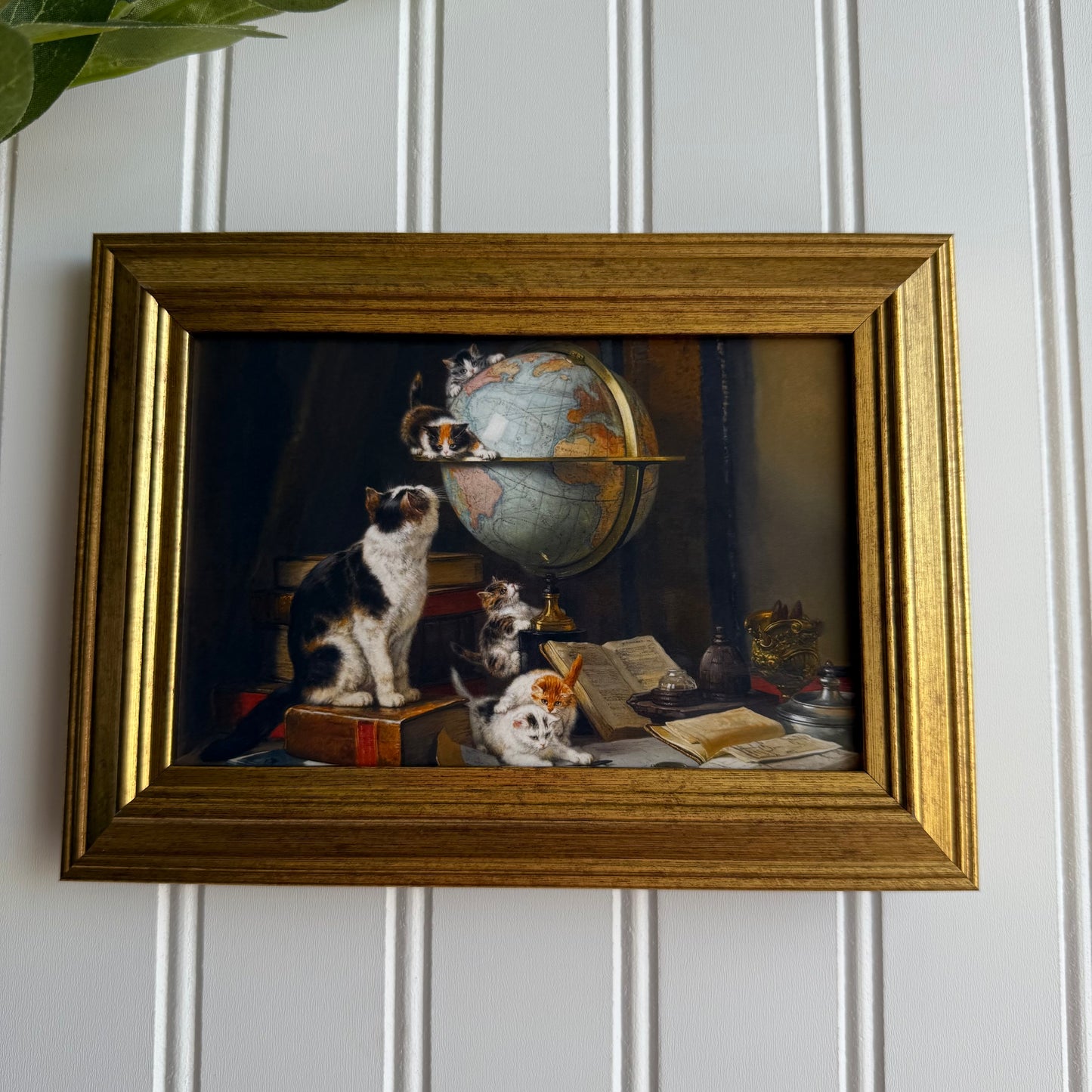 Kitties and World Globe Art Print Gallery Wall