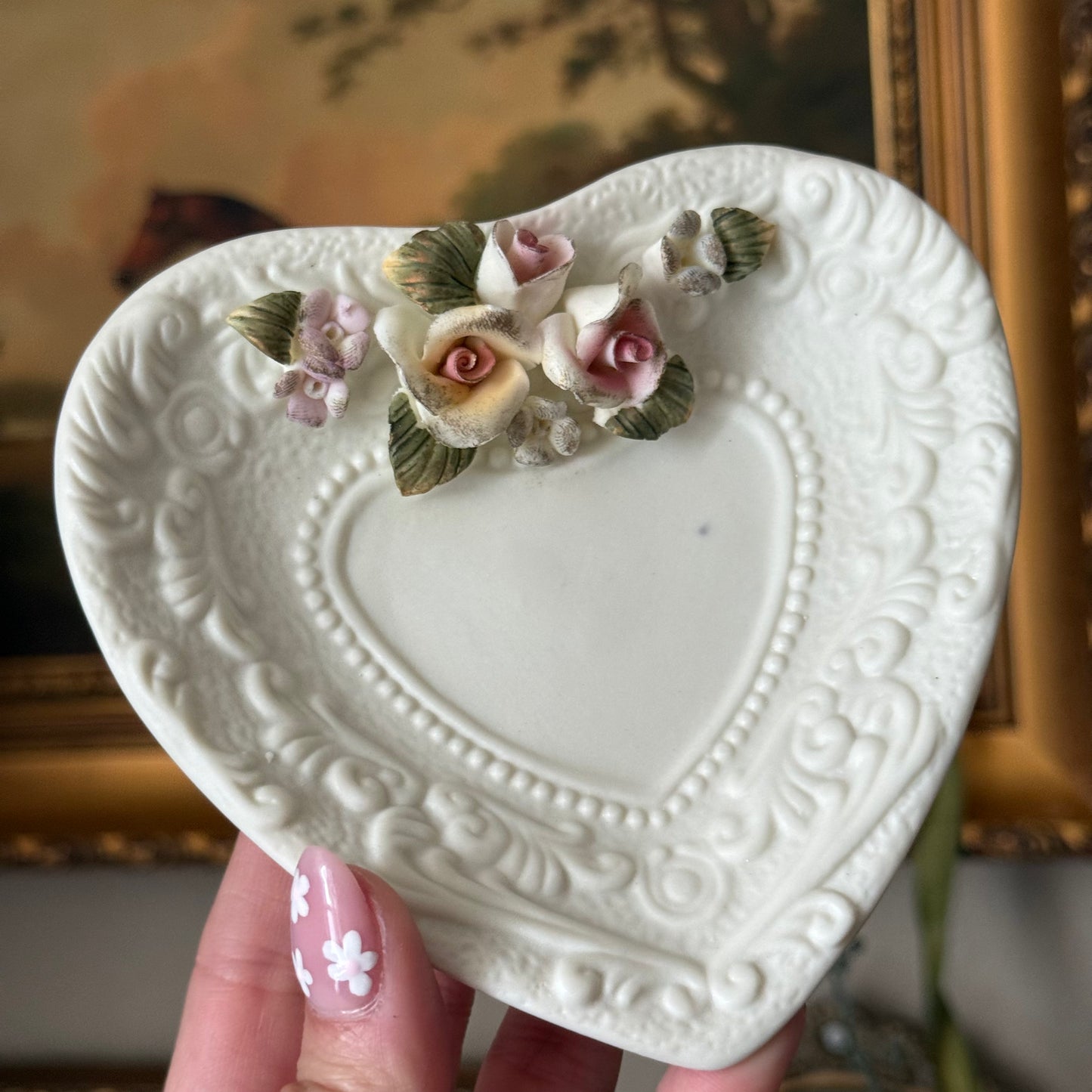 Cornerstone Creations Ceramic Floral Trinket Dish