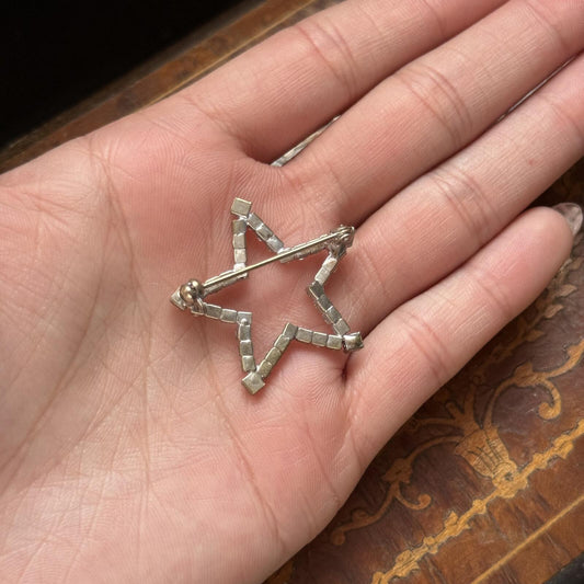 Vintage Rhinestone Star Pin Brooch