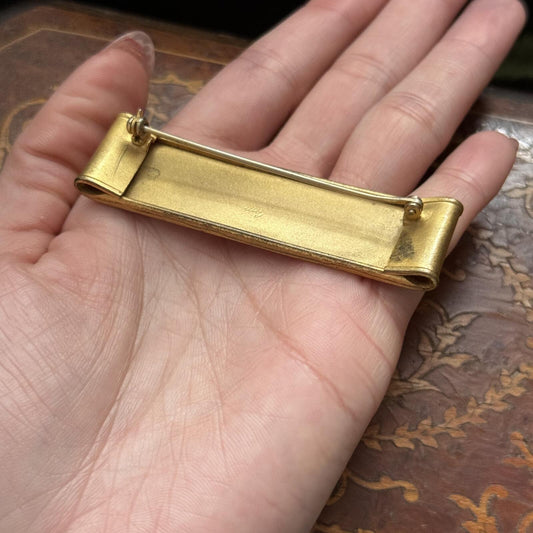 Vintage Coro Gold Tone Bar Pin Brooch