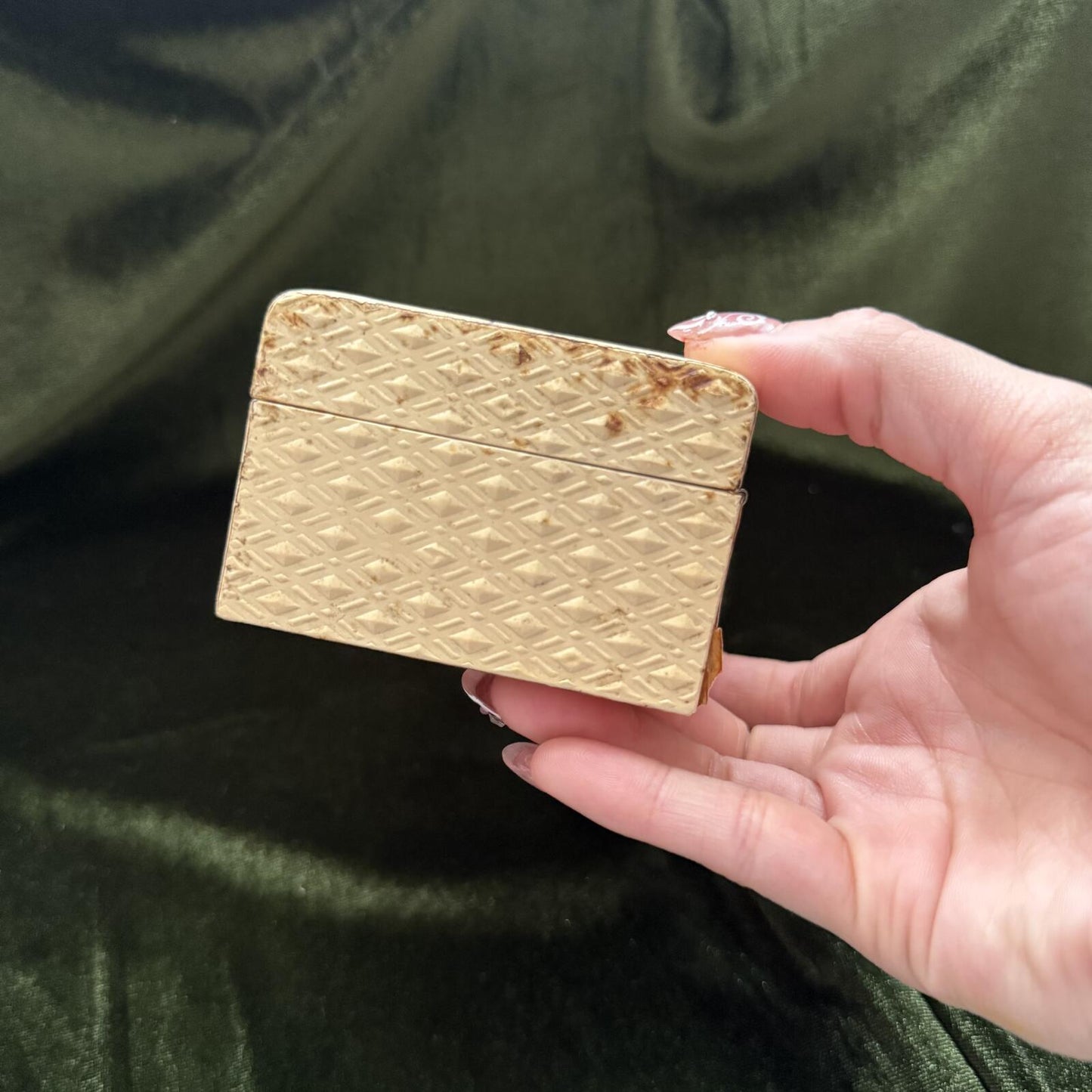Vintage Antique Cream Ivory Jewelry Box