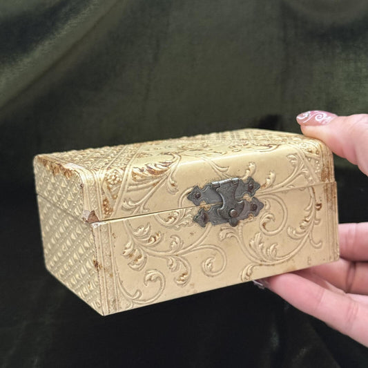 Vintage Antique Cream Ivory Jewelry Box
