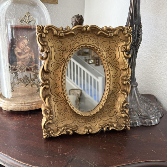 Vintage Gold tone Plastic MCM Ornate Mirror