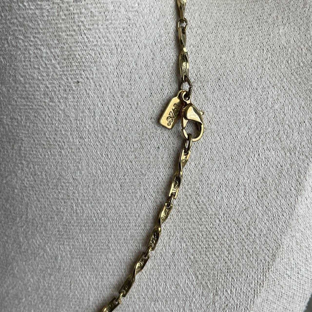 Vintage 1928 gold tone floral and rhinestone necklace