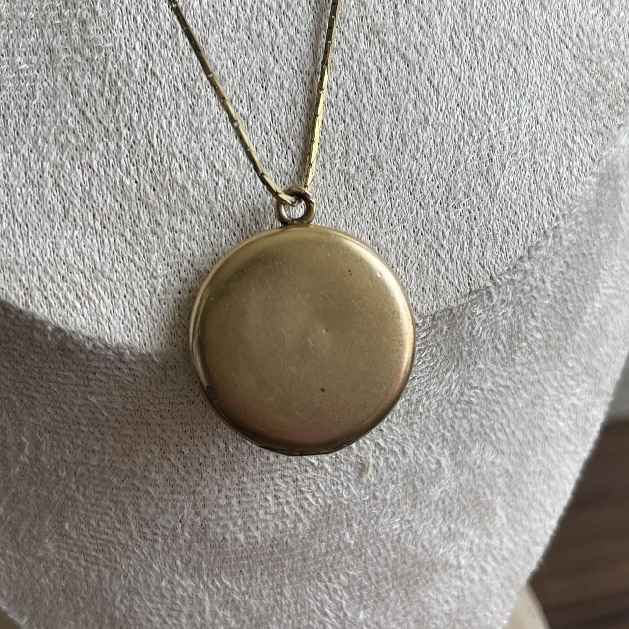 Vintage W&H Co Gold Filled Paste Double Frame Locket Pendant necklace