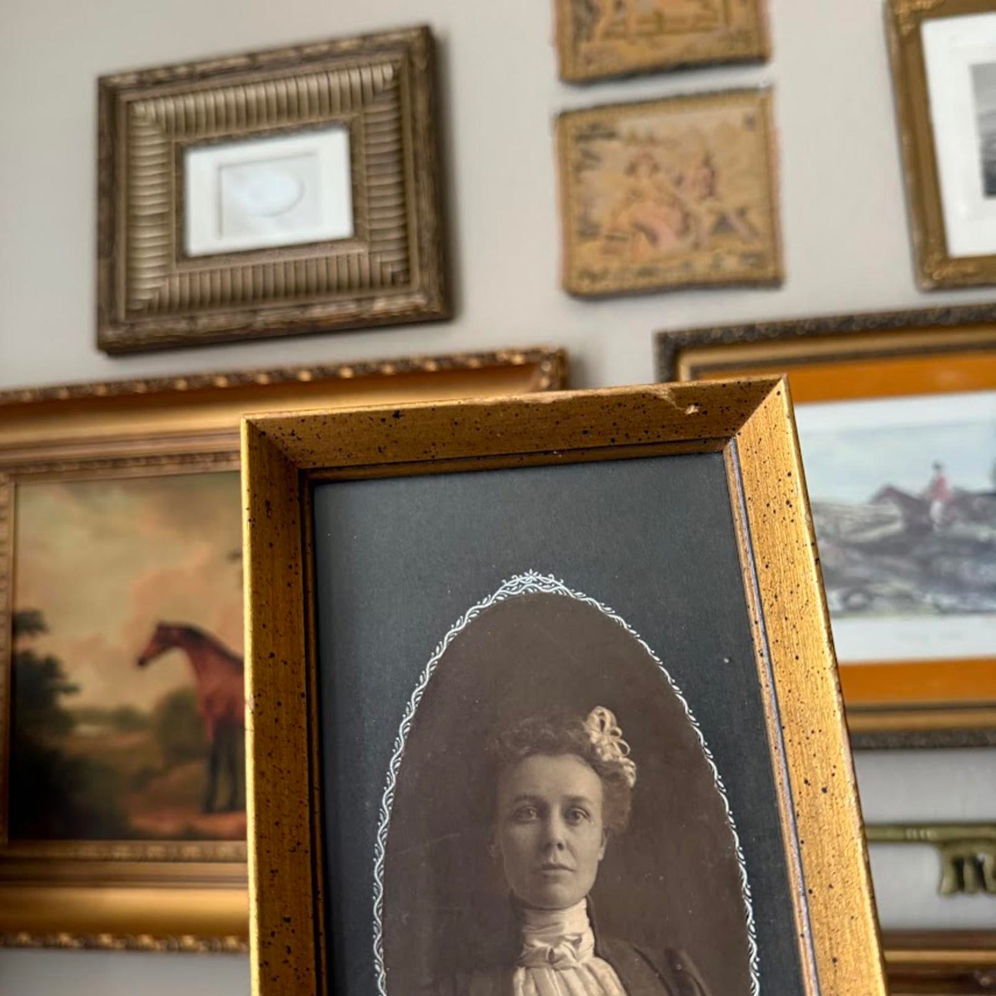 Vintage Woman in Gold Frame
