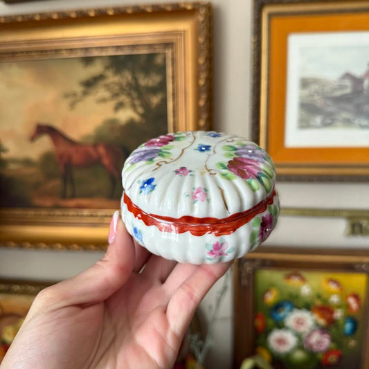Vintage Floral Circle Trinket Dish