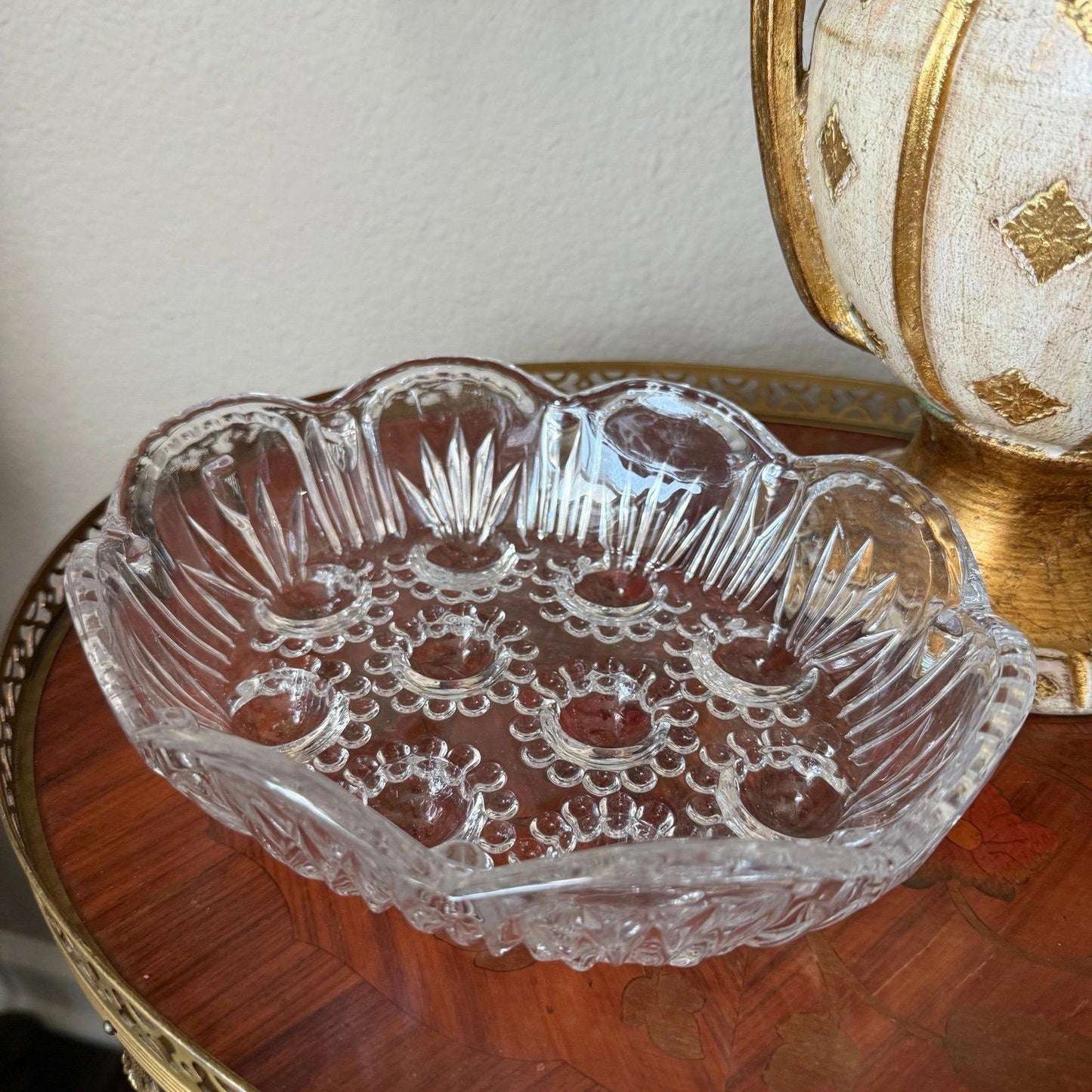 Vintage-Style Clear Glass Hen on Nest Dish Chicken Covered Candy Dish
