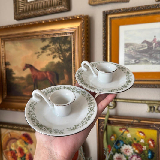 Vintage Mikasa Candle Holder Fine China Montclair Pattern set of 2