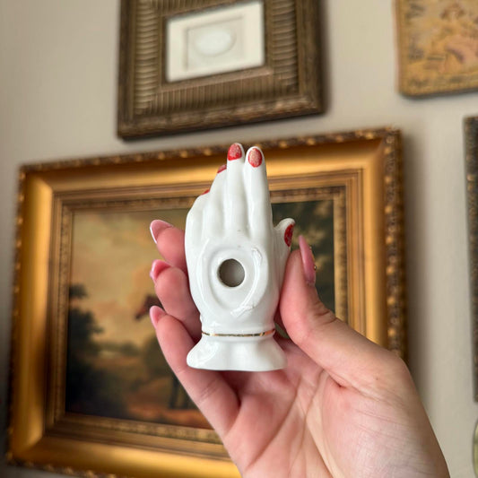 Vintage Milk Glass Open Hand Trinket Dish