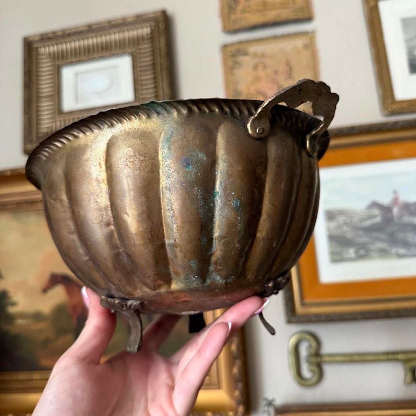 Vintage Brass Footed Bowl