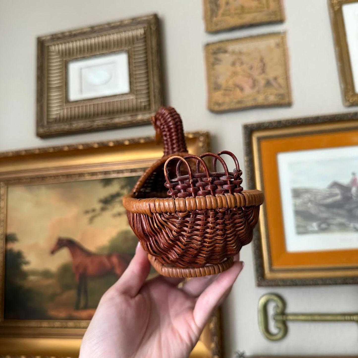 Vintage Wicker Duck Basket