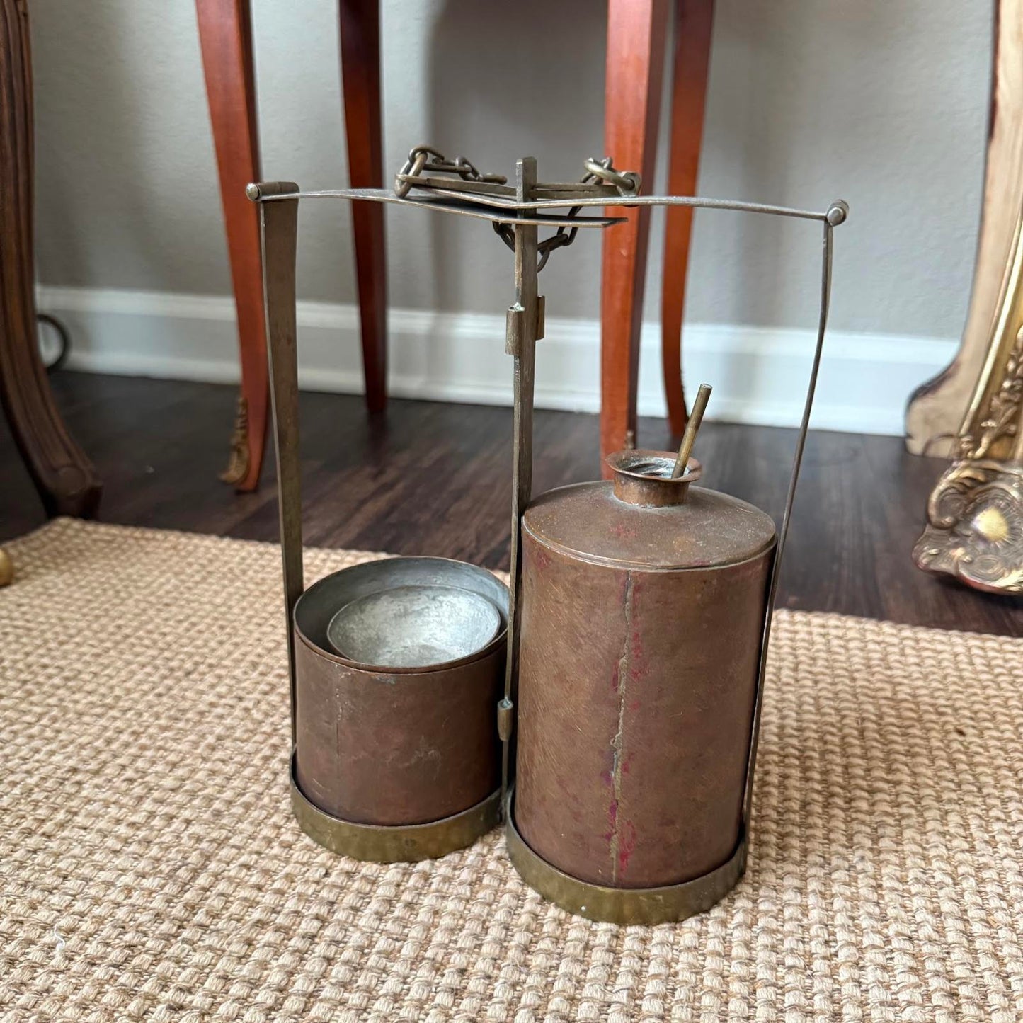 Vintage Brass Metal Canister Set