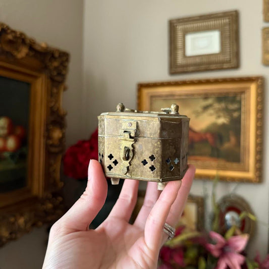Vintage Brass Cricket Box