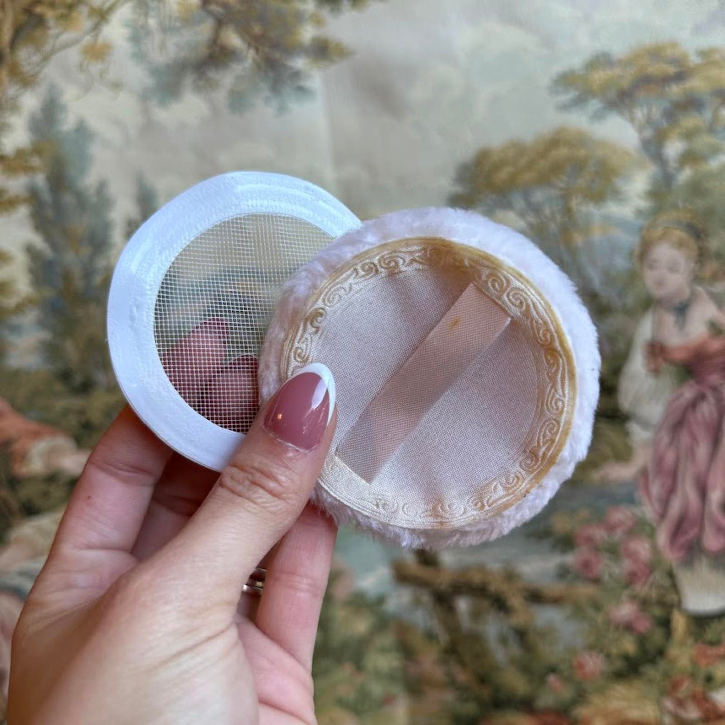 Antique Glass Vanity Powder Jar