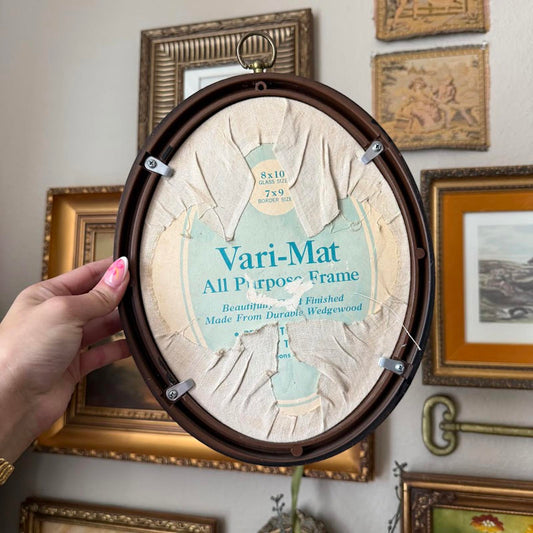 Vintage Cross-Stitched Silhouette in Frame