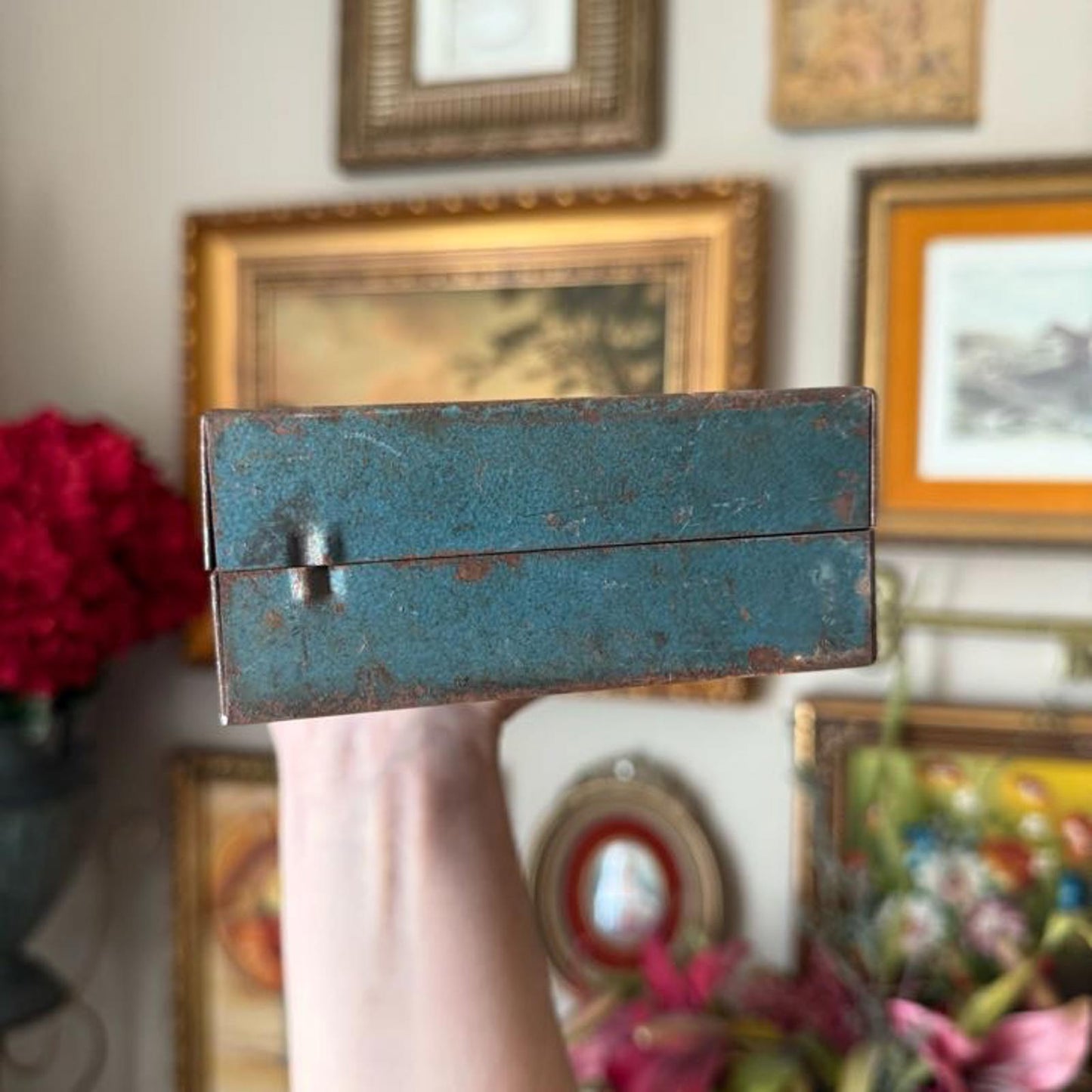 Vintage Rectangle Metal Tool Box